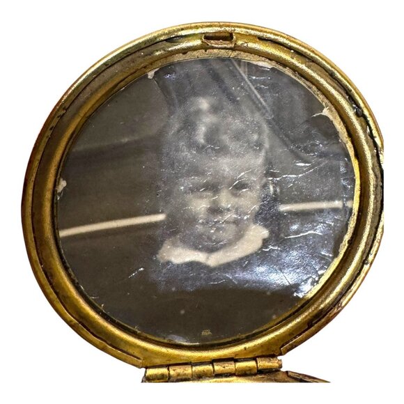 Antique Original By Robert Brooch Locket Ruby Red Rhinestone Floral Faux Pearls - Picture 8 of 8